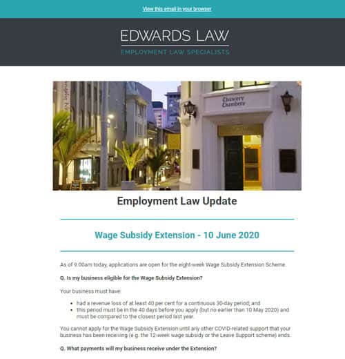 employment law specialist in Auckland hamilton tauranga waikato region edwards law publications June 2020 2