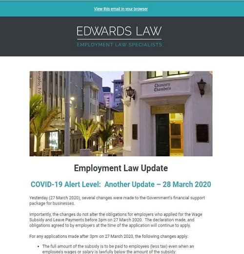 employment law specialist in Auckland hamilton tauranga waikato region edwards law publications march 2020 2