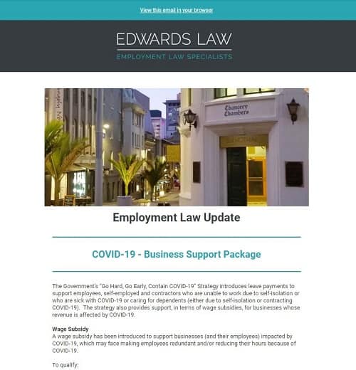 employment law specialist in Auckland hamilton tauranga waikato region edwards law publications march 2020 5
